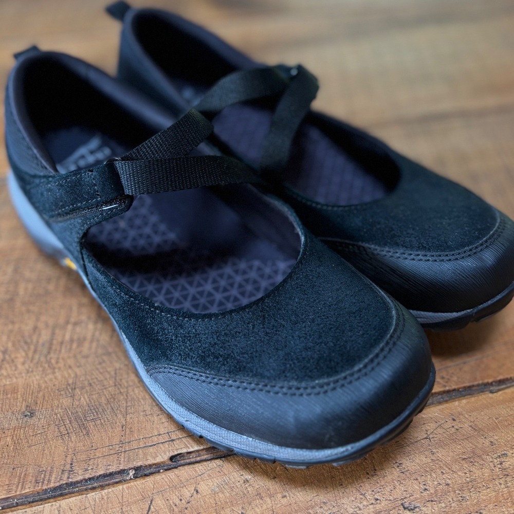 Dansko Primrose Womens Black Mary Jane Slip On Burnished Suede Waterproof 40